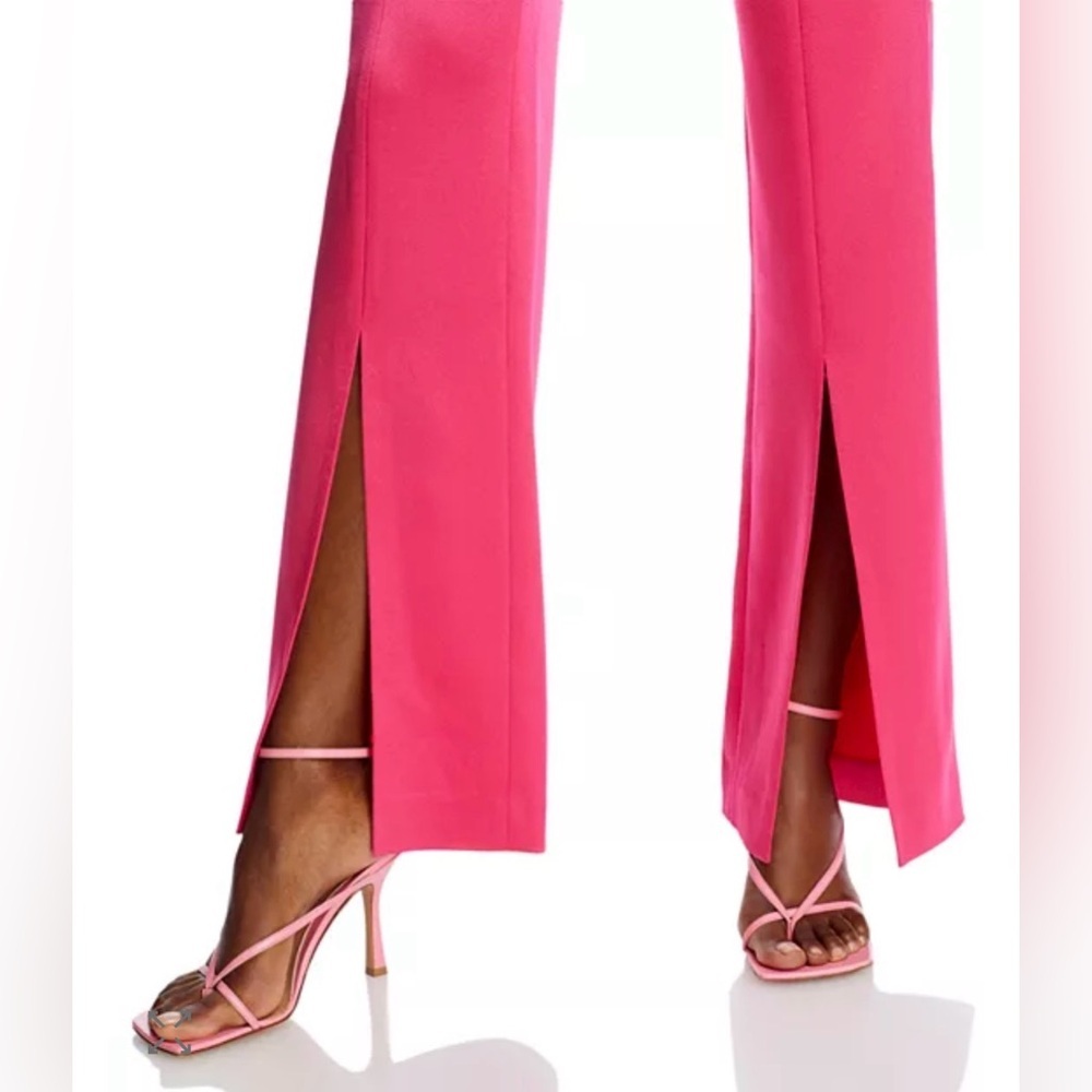 Alice + Olivia Jody Satin High Waist Slit Front Pants Size 8 EUC - Picture 5 of 10
